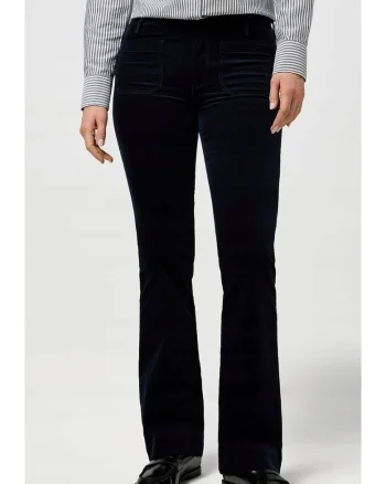 Pantaloni dama  Flare 623, talie inalta, evazati, bleumarin