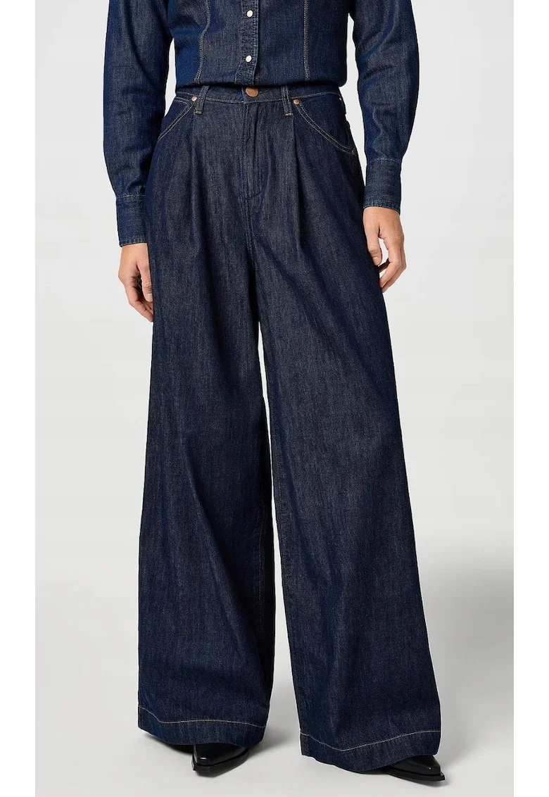 Pantaloni largi dama,  denim, Albastru