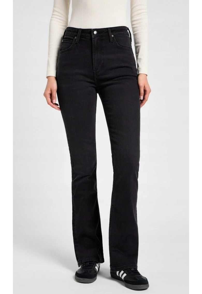 Blugi dama,  bootcut, negru, bumbac, Negru