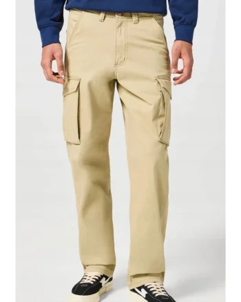 Pantaloni cargo barbati  Casey Jones, croiala lejera, bumbac/elastan, bej