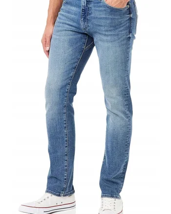 Blugi de barbati  straight fit, confortabili, albastru, bumbac