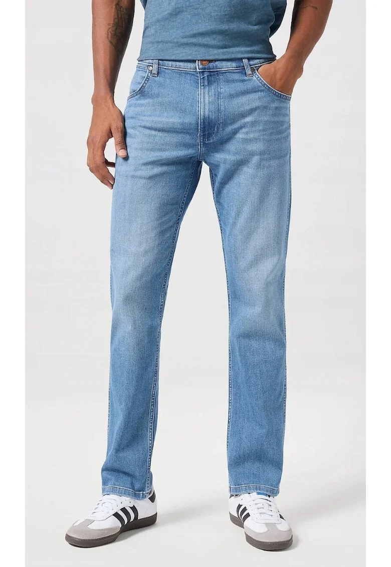 Blugi barbati  Greensboro, regular straight, albastru, elastic, din bumbac