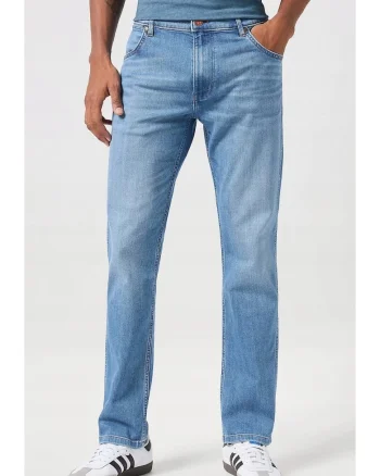 Blugi barbati  Greensboro, regular straight, albastru, elastic, din bumbac