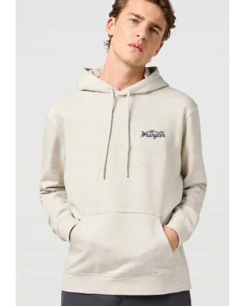 Hanorac barbati,  Americana Hoodie, gri melanj, bumbac, croiala regular fit, buzunar cangur
