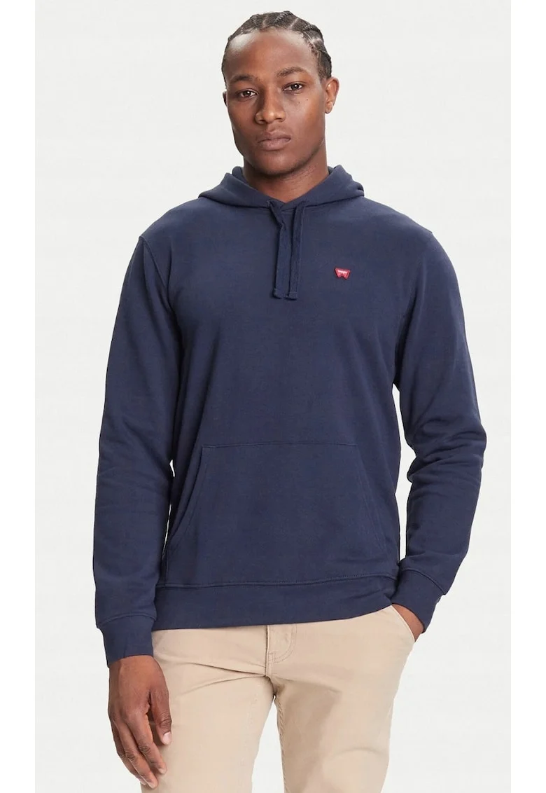 Hanorac barbati  Sign Off Hoodie, bleumarin, croiala regular fit, 100% bumbac, buzunar cangur