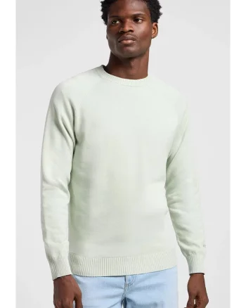 Pulover barbati,  CLEAN RAGLAN, ajustat, verde, bumbac