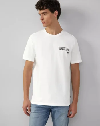Tricou barbati la baza gatului, Regular fit, cu imprimeu Ford®, Alb, Alb