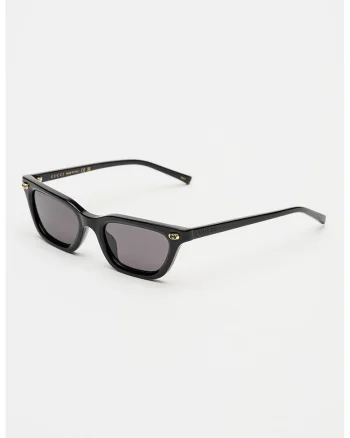 Ochelari de soare dreptunghiulari cu logo, Negru