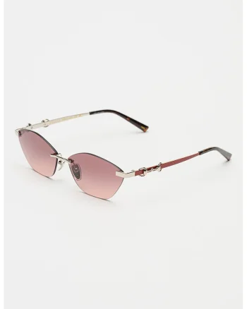Ochelari de soare cat-eye, Rosu/Argintiu