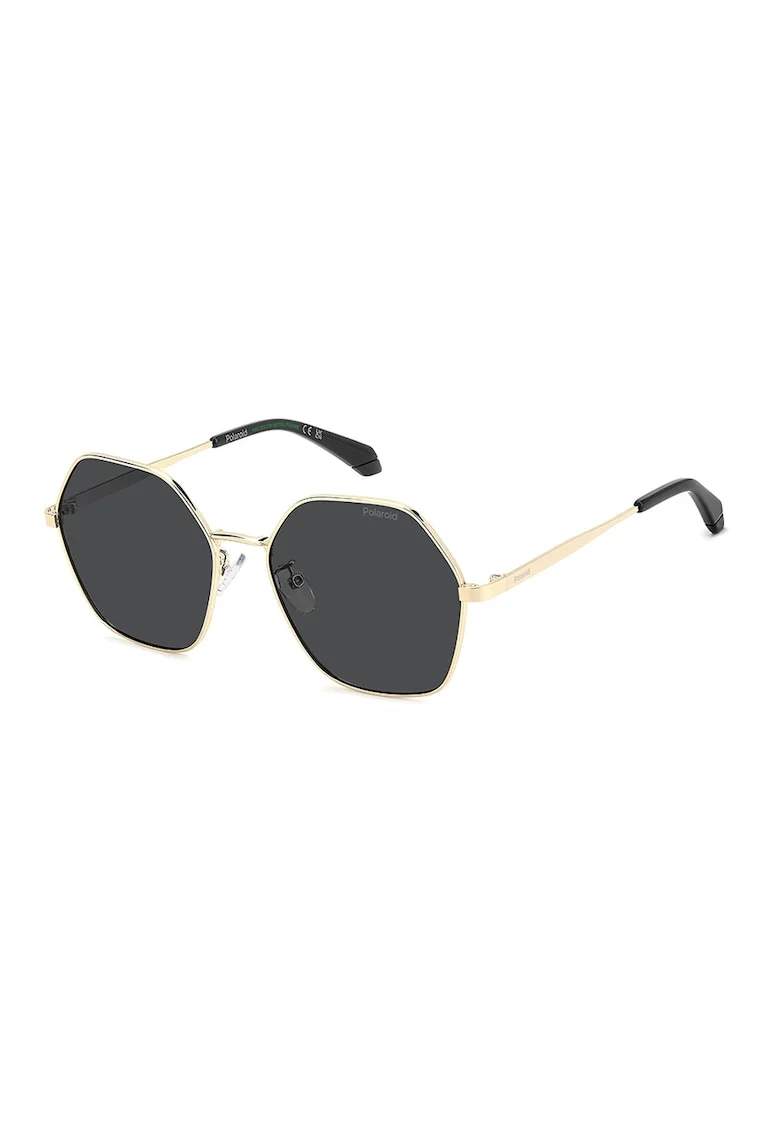 Ochelari de soare hexagonali polarizati, Auriu/Negru
