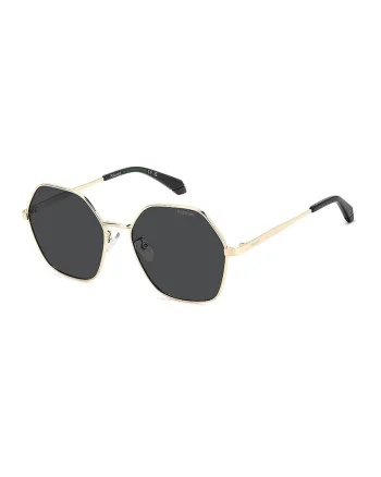 Ochelari de soare hexagonali polarizati, Auriu/Negru