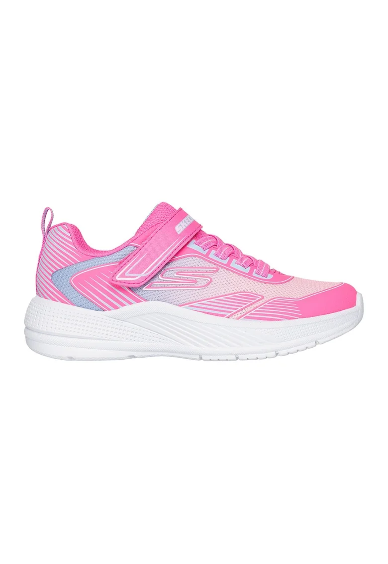 Pantofi sport de plasa si piele ecologica Microspec Advance Oasis, Roz aprins/Piersica/Albastru azur