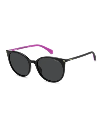 Ochelari de soare cat-eye polarizati, Negru/Fucsia