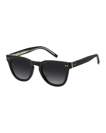 Ochelari de soare rotunzi cu lentile in degrade, Auriu/Negru