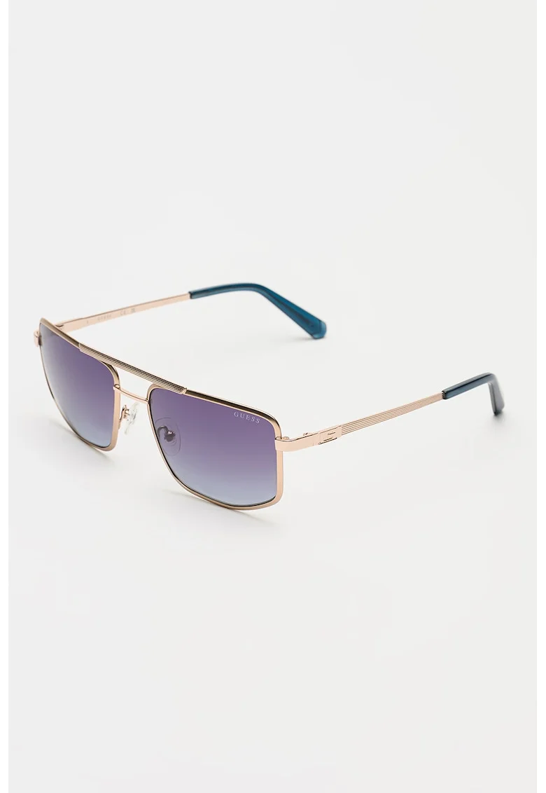 Ochelari de soare aviator patrati cu lentile polarizate, Auriu
