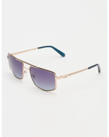 Ochelari de soare aviator patrati cu lentile polarizate, Auriu
