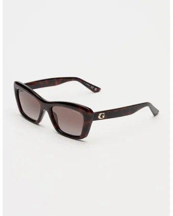 Ochelari de soare patrati cu model uni, Negru/Maro