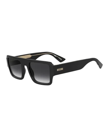 Ochelari de soare unisex patrati cu lentile uni, Negru