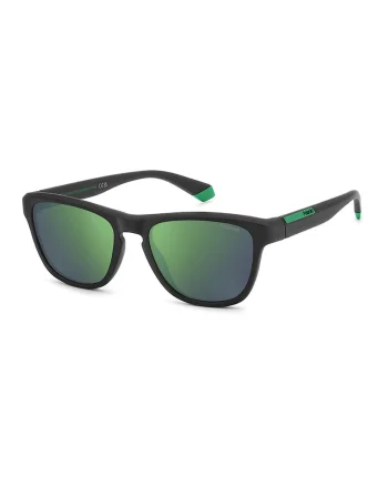 Ochelari de soare rotunzi cu logo, Verde/Negru