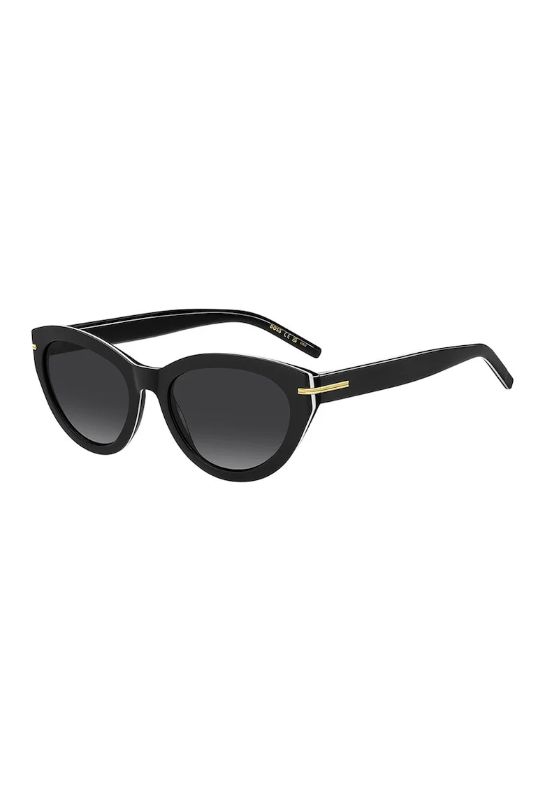 Ochelari de soare cat-eye cu lentile in degrade, Negru stins