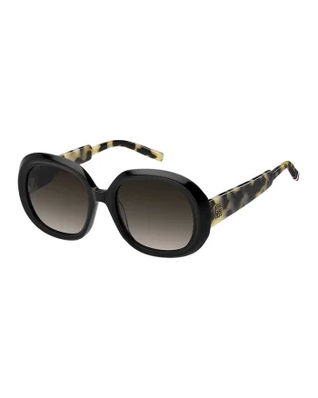 Ochelari de soare rotunzi cu lentile in degrade, Negru/Galben
