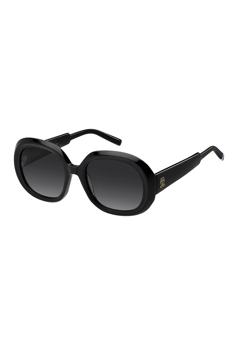 Ochelari de soare rotunzi cu lentile in degrade, Negru