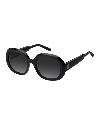 Ochelari de soare rotunzi cu lentile in degrade, Negru