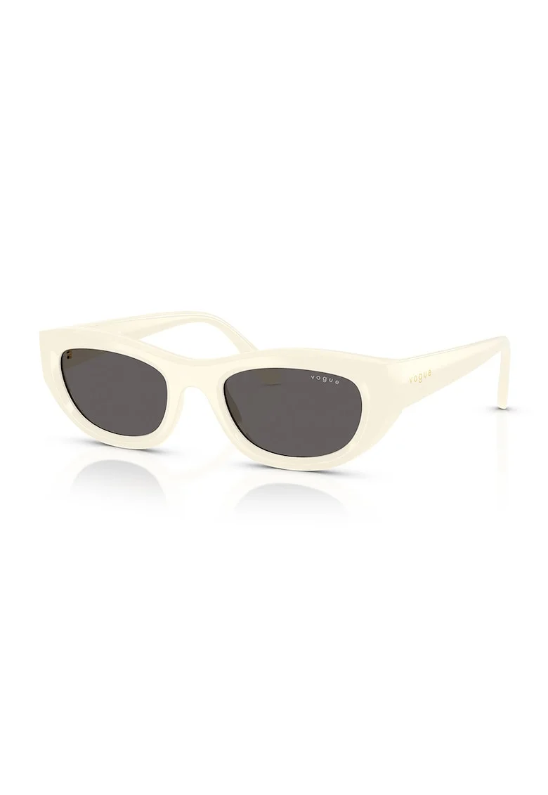 Ochelari de soare cat-eye cu lentile polarizate, Alb murdar