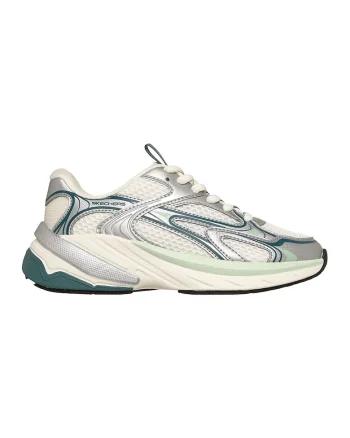 Pantofi sport S2K cu garnituri de plasa si sintetice, Verde pal/Verde englez/Alb murdar/Argintiu