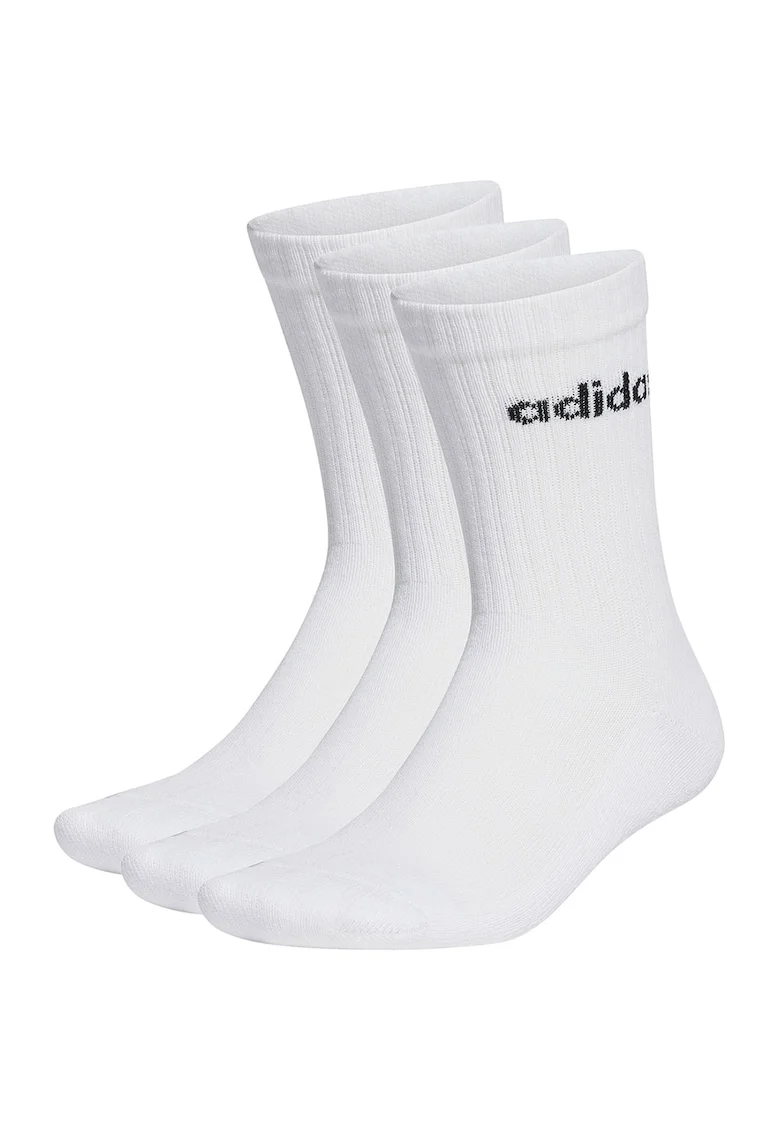 Set de sosete lungi unisex cu striatii - 3 perechi, Alb