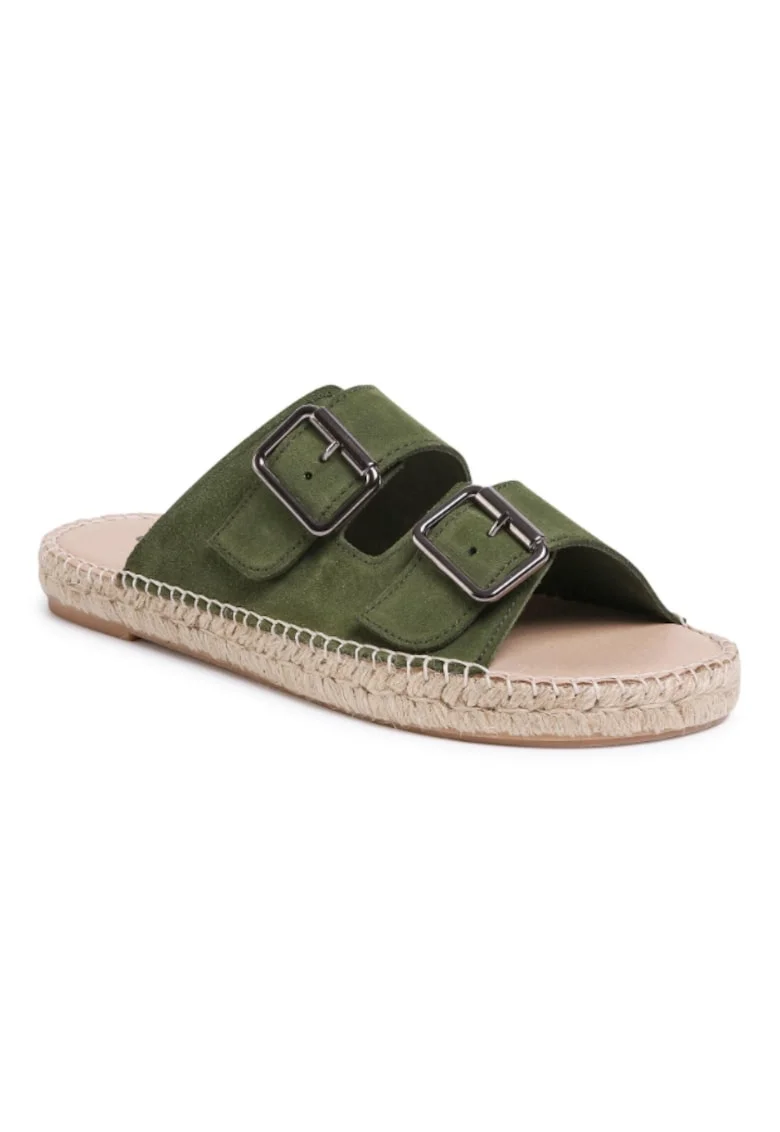 Papuci barbati,  Piele naturala, 34858, Verde
