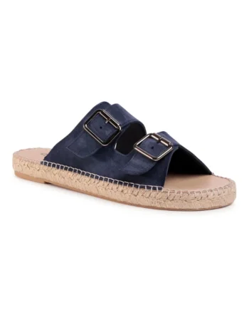 Papuci barbati,  Piele naturala, 34858, Bleumarin