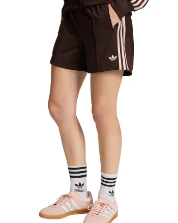 Pantaloni scurti cu detalii cu pensa si logo, Maro inchis/Roz