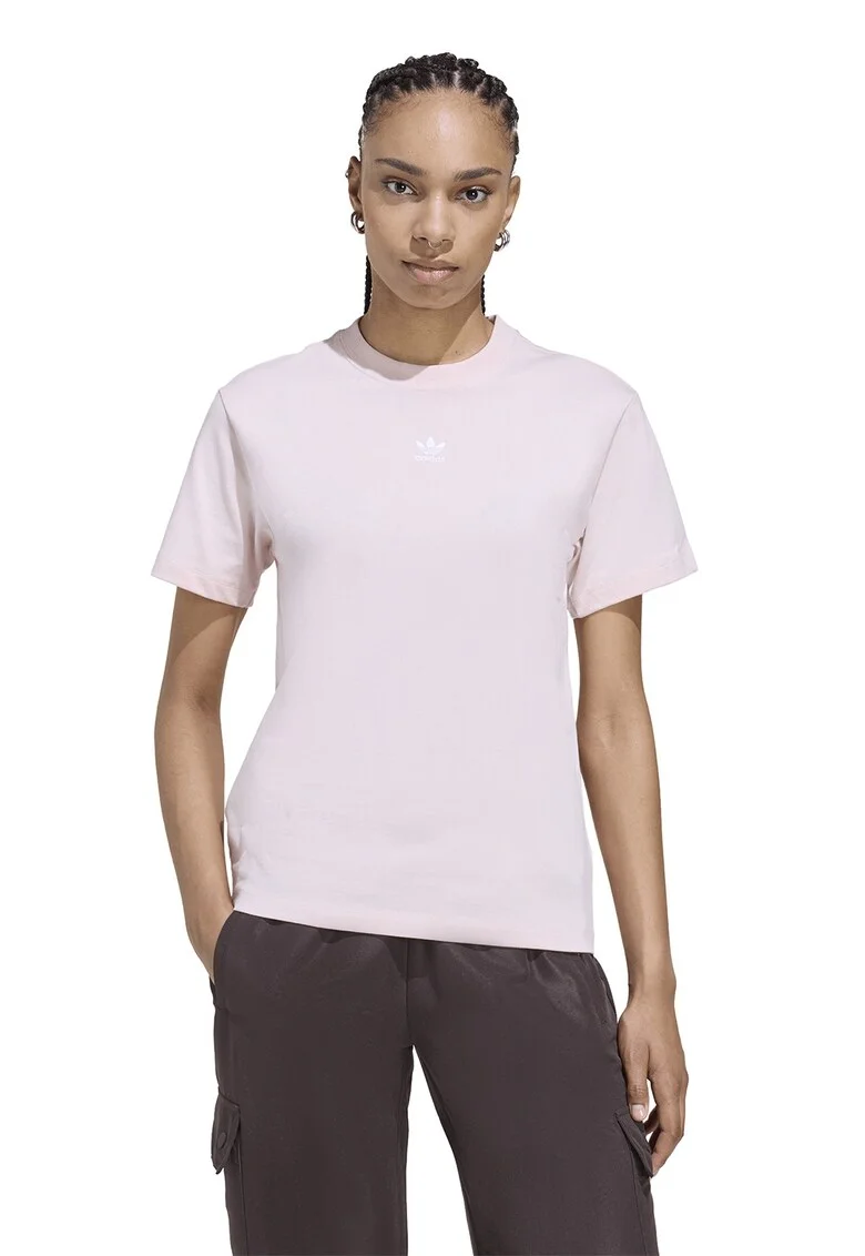 Tricou regfular fit cu logo, de bumbac, Roz pal