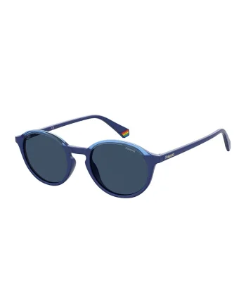 Ochelari de soare rotunzi unisex, polarizati, Albastru inchis