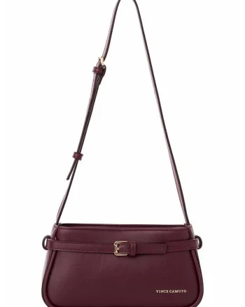 Geanta din piele cu fermoardwqfwq, Visiniu, 14 x 25 x 6.5 CM