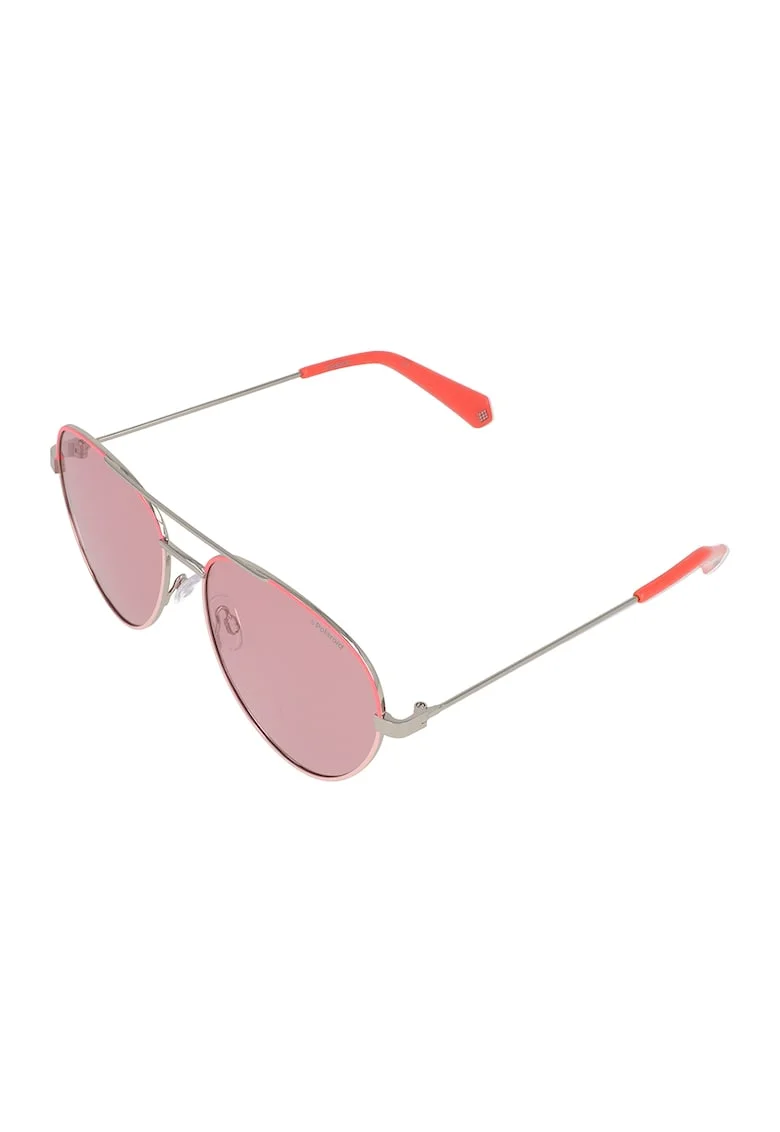 Ochelari de soare aviator cu lentile polarizate, Argintiu/Negru,fwqdwq, Portocaliu mandarina/Argintiu