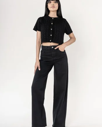 Pantaloni negri Evazati  B-J251-1 M9 11679, Negru