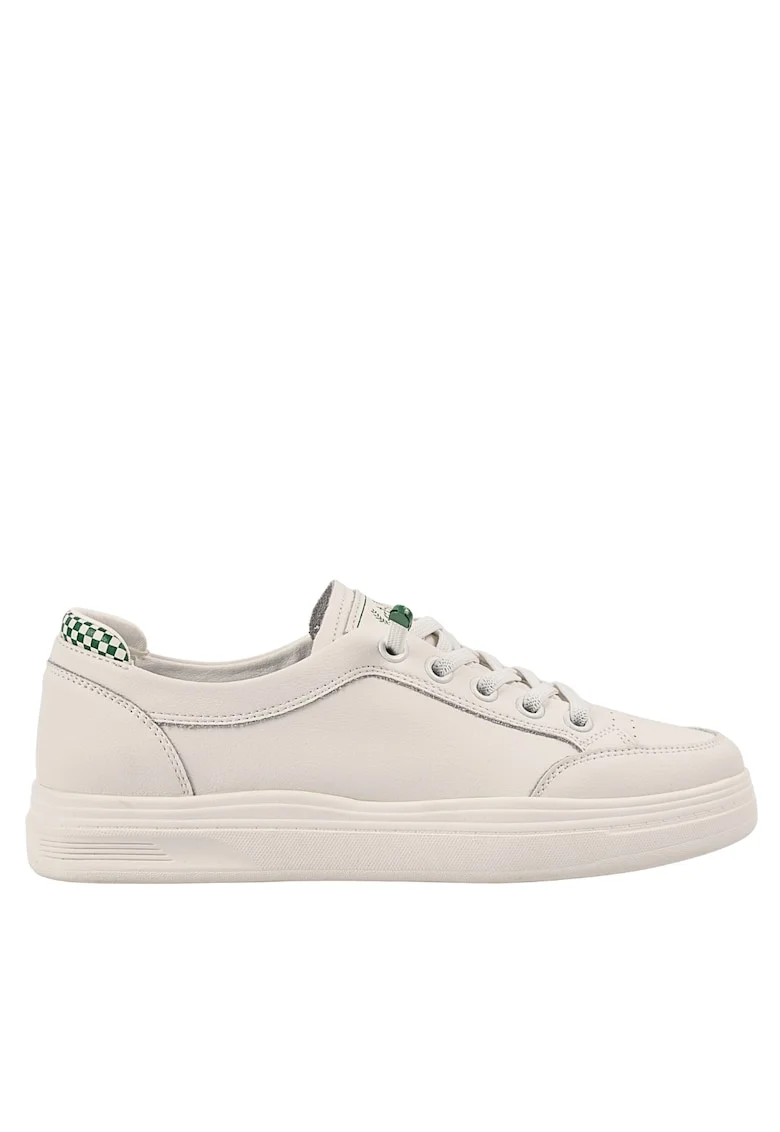 Pantofi sport, dama,  229980 alb-verde, piele naturala Piele naturala, Alb