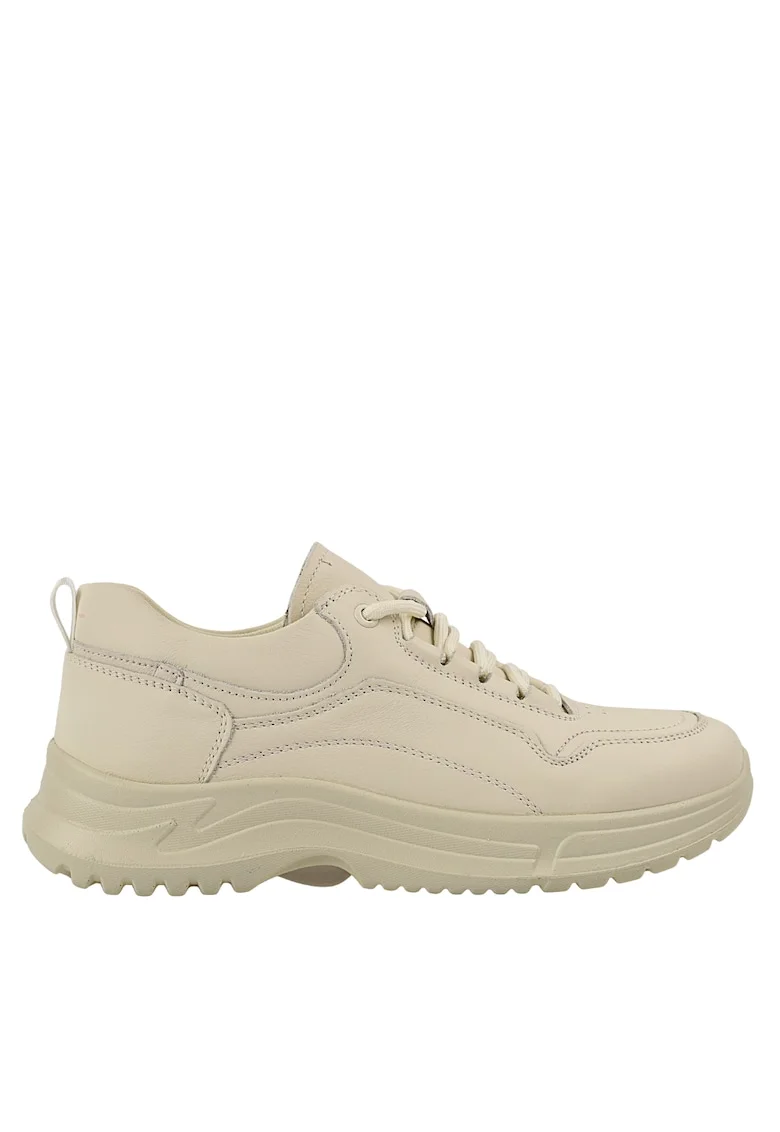 Pantofi sport, dama,  N503 crem, piele naturala Crem, Piele naturala, Crem