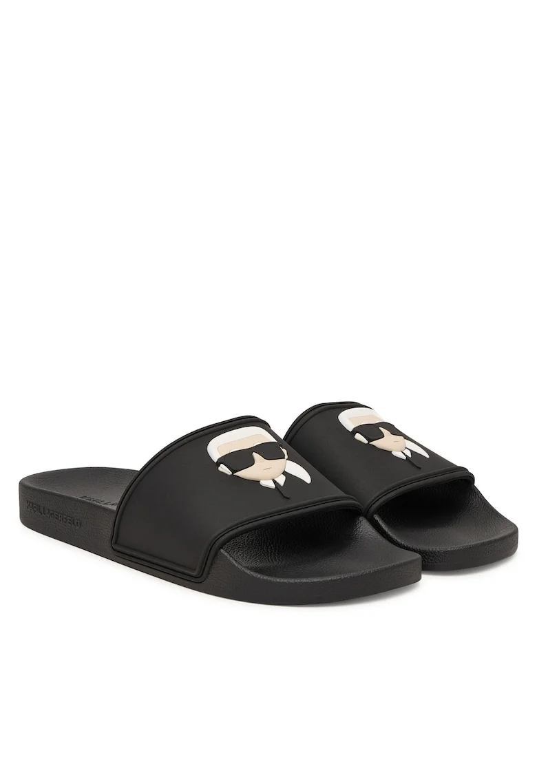 Slapi de barbat,  negru, material sintetic