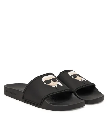 Slapi de barbat,  negru, material sintetic