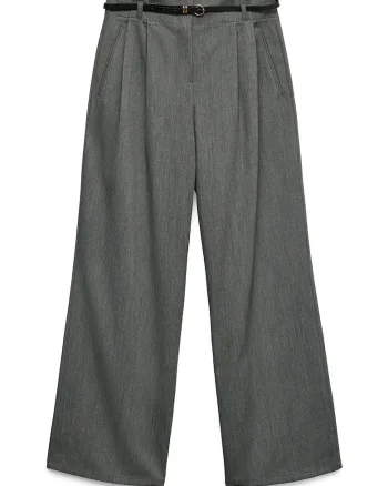 Pantaloni dama,  gri, 72% poliester, 25% viscoza