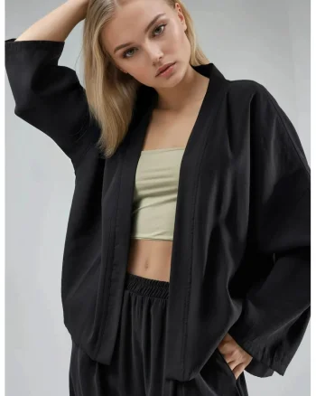 Kimono  negrudwqfwq, Negru