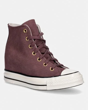 Converse Chuck 70 Wedge teniși înalți de damă din piele întoarsă