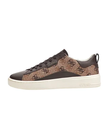 Pantofi sport din piele cu logo, Maro