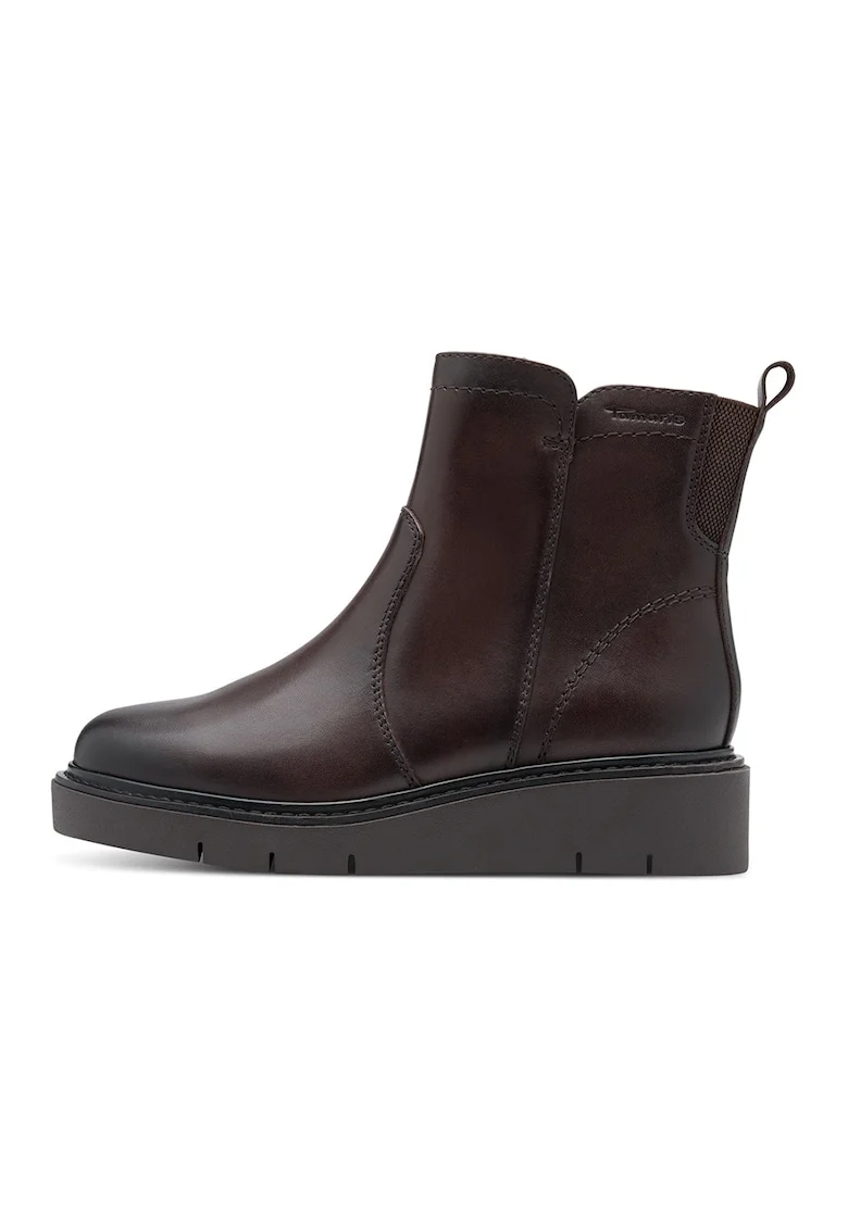 Ghete wedge de piele, Maro inchis