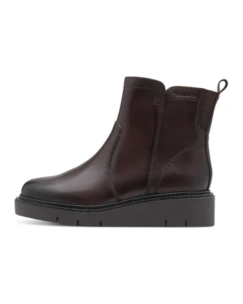 Ghete wedge de piele, Maro inchis