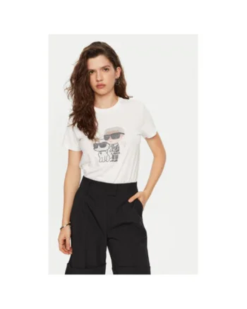 Tricou dama,  304579653, Bumbac organic, Alb, Alb