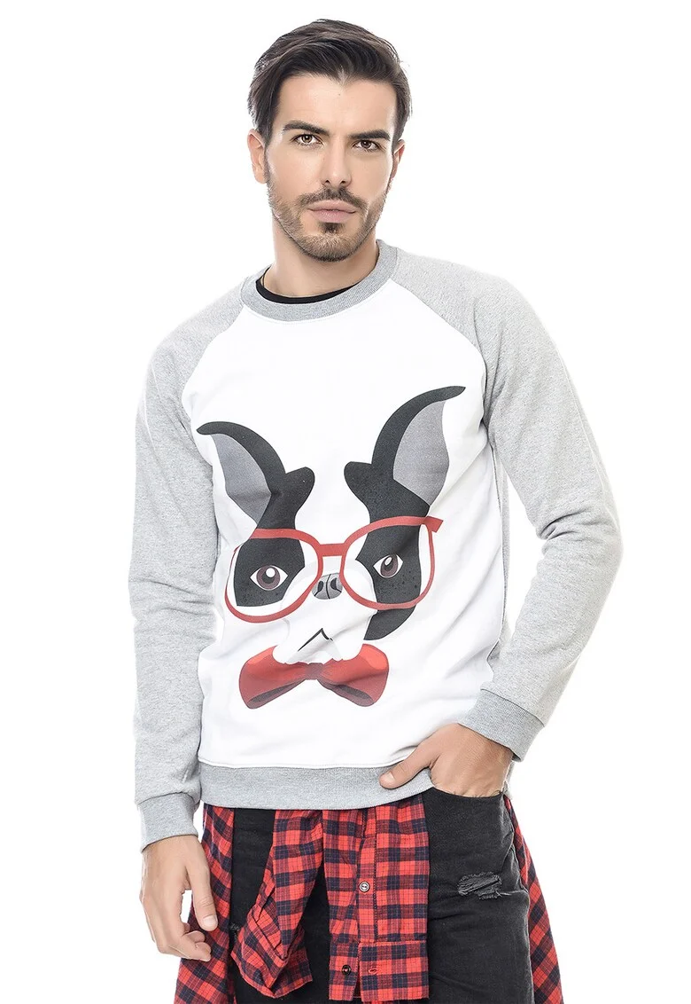 Bluza de trening de bumbac cu decolteu la baza gatului